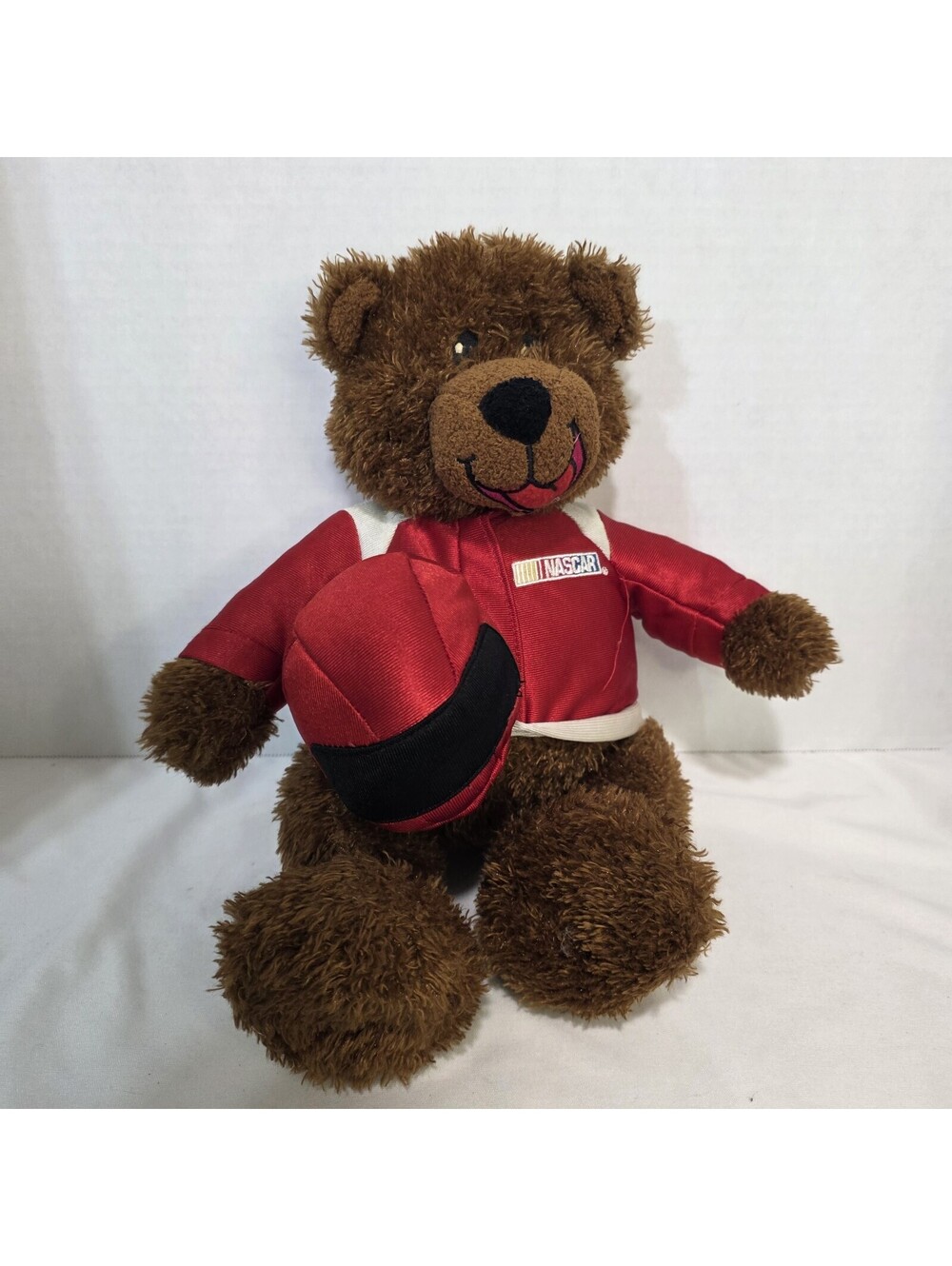 2005 NASCAR Racing Bear Plush w/ Helmet Red Suit Sugar Loaf Creations 12"